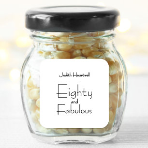 Modern Eighty and Fabulous 80th Birthday Party Square Sticker