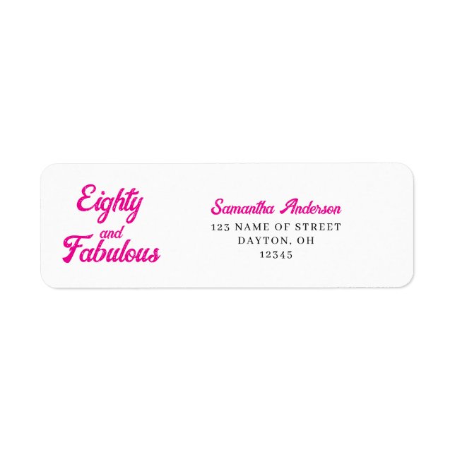 Modern Eighty and Fabulous Bold 80th Birthday  (Front)
