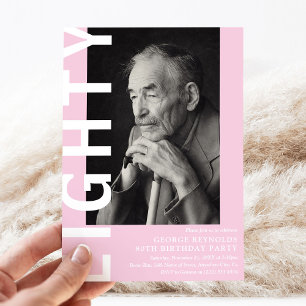 Modern EIGHTY Photo 80th Birthday Party  Invitation