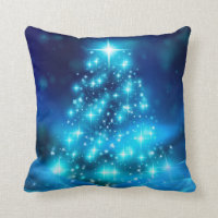 Modern Electric Blue Christmas Tree with Lights