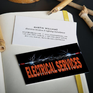 Modern Electric Wire Electrician Business Card