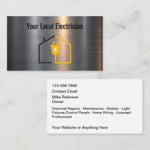 Modern Electrical Electrician Service Business Card