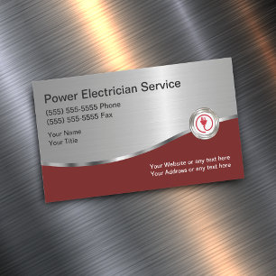 Modern Electrician Business Card Magnets