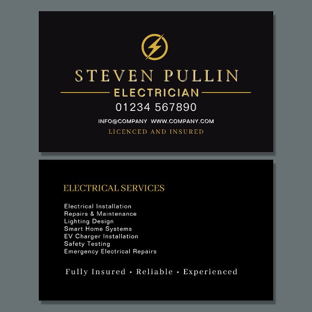 Modern Electrician Business Card Template | Electr (Creator Uploaded)