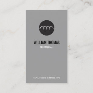MODERN ELECTRICIAN LOGO on GRAY Business Card
