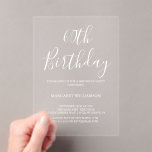 Modern Elegance  60th Birthday  Acrylic Invitations<br><div class="desc">Modern Elegance 60th Birthday Invitation</div>