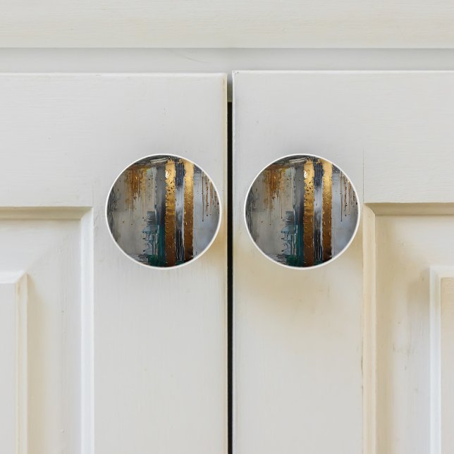 Modern Elegance Abstract Gold Ceramic Knob (Creator Uploaded)