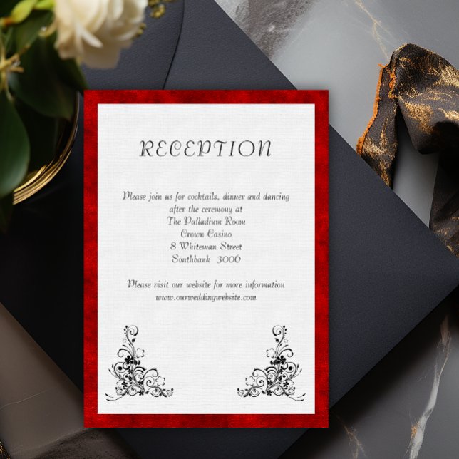 Modern Elegance and Red Velvet Wedding  Enclosure Card (Creator Uploaded)
