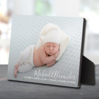 Modern Elegance Baby Boy Photo Birth Announcement