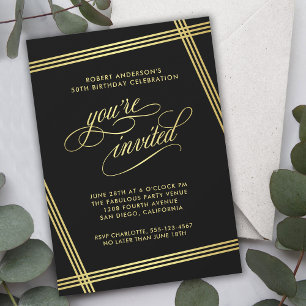 Modern Elegance Birthday Party Invitation