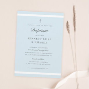 Modern Elegance Boys Baptism Invitation