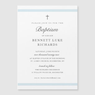 Modern Elegance Boys Baptism Invitations 