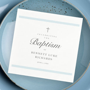 Modern Elegance Boys Baptism Napkin