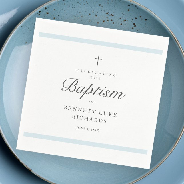 Modern Elegance Boys Baptism Napkin (Creator Uploaded)
