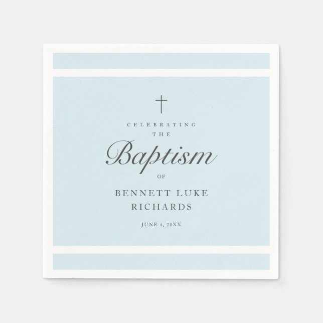 Modern Elegance Boys Baptism  Napkin (Front)