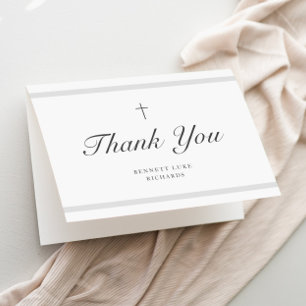 Modern Elegance Boys or Girls Baptism Thank You Card