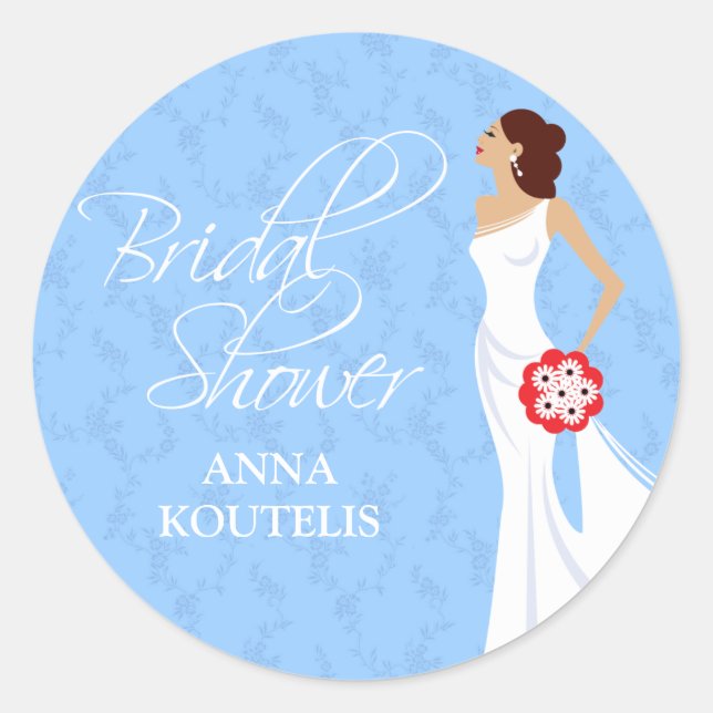 Modern Elegance Bridal Shower Sticker (Front)