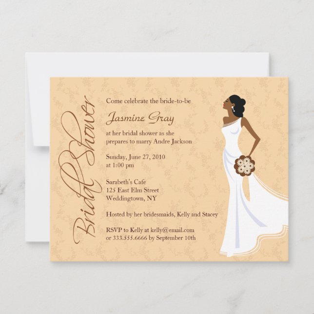 Modern Elegance Champagne 2 Bridal Shower Invitation (Front)