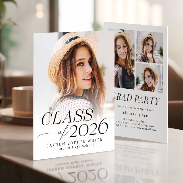 Modern Elegance Class of 2026 Photo Graduation Invitation (Modern Elegance Class of 2026 Photo Graduation Invitation)