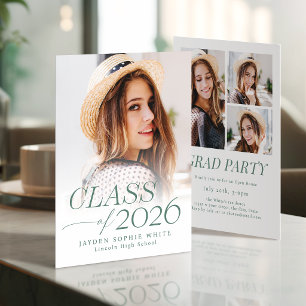 Modern Elegance Class of 2026 Photo Graduation Invitation