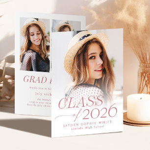 Modern Elegance Class of 2026 Photo Graduation Invitation