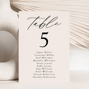 Modern Elegance Cream Table Number Seating Chart