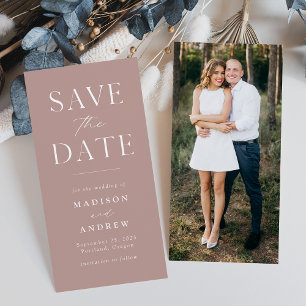 Modern Elegance Dusty Rose Photo Save the Date
