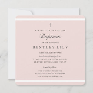 Modern Elegance Girls Baptism Invitation