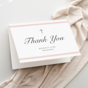 Modern Elegance Girls Baptism Thank You Card