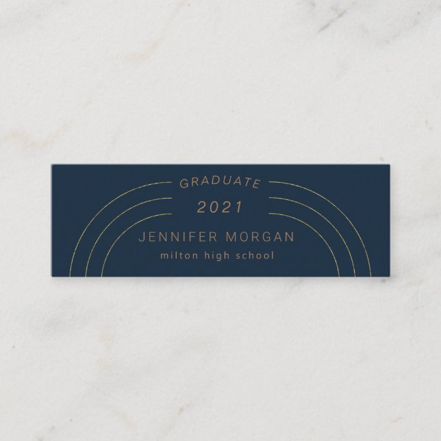 modern elegance gold graduation Name Card (Front)