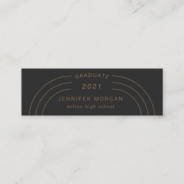 modern elegance gold graduation Name Card (Front)