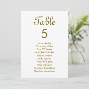 Modern Elegance Gold Table Number Seating