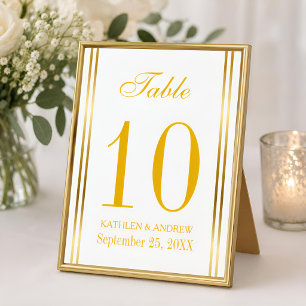 Modern Elegance Gold Table Number Seating
