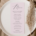 Modern Elegance Lavender Wedding Menu<br><div class="desc">Simple and elegant wedding menu featuring "Menu" displayed in a modern black script with a lavender purple background or colour of your choice. Personalise the lavender wedding menu by adding your names,  wedding date,  and menu information. Designed to coordinate with our Modern Elegance wedding collection.</div>
