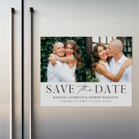 Modern Elegance Light Grey Two Photo Save the Date