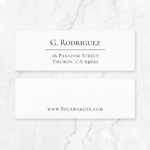 Modern Elegance Line. Minimal Typo. Address 05b. Mini Business Card