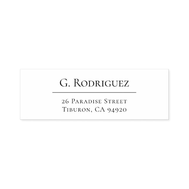 Modern Elegance Line. Minimal Typo. Address 05b. Self-inking Stamp (Design)