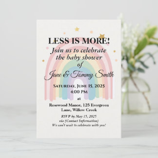 Modern Elegance Minimalist Rainbow Baby Shower Invitation