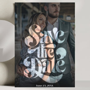 Modern Elegance One Photo Chic Wedding Save The Date