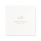 Modern Elegance: Personalised Gold Heart Wedding