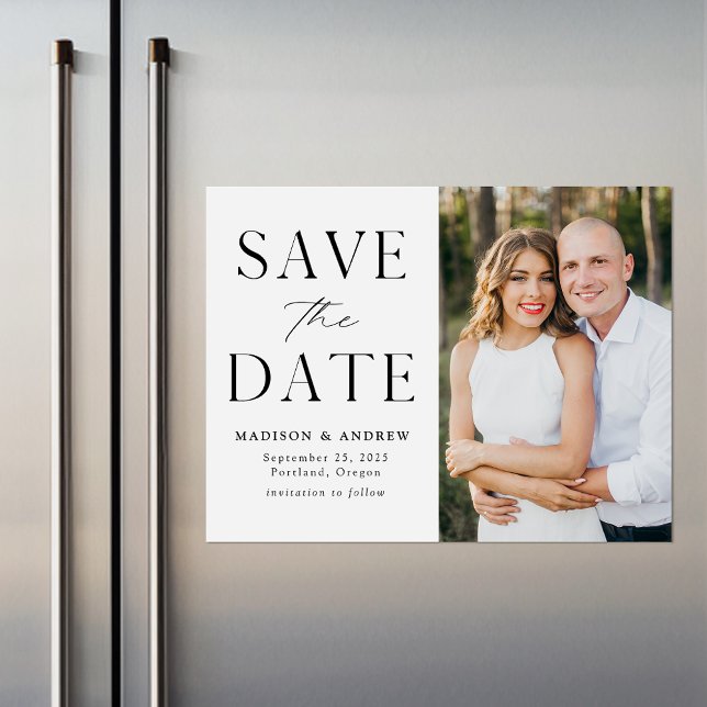 Modern Elegance Photo Save the Date Magnetic Invitation (Creator Uploaded)