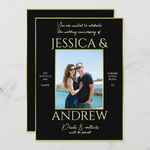 Modern Elegance Photo Wedding Anniversary Invitation