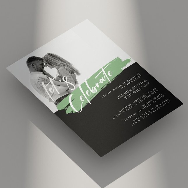 Modern Elegance Photo Wedding Invite Personalised (Modern Elegance Photo Wedding Invite Personalized)