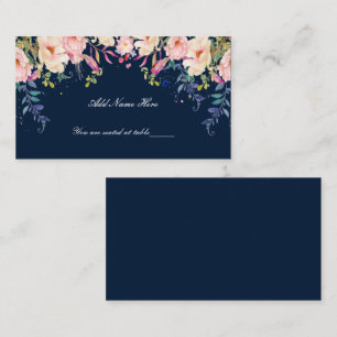 Modern Elegance Pink Floral Botanical Table Place Card