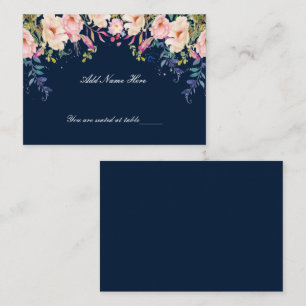 Modern Elegance Pink Floral Botanical Table Place Card