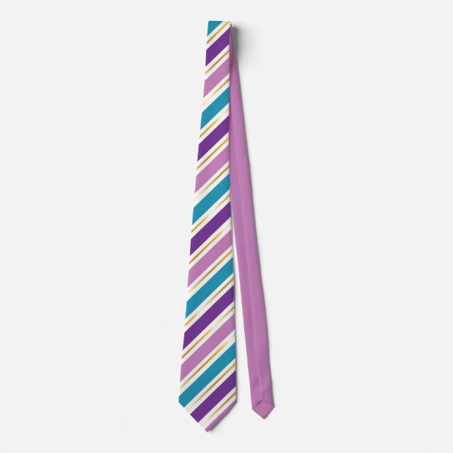 Modern Elegance Purple Blue Angled Stripe Tie (Front)