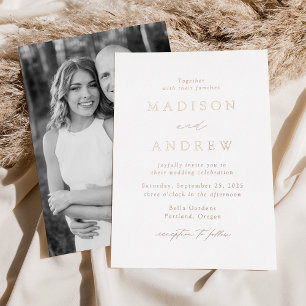 Modern Elegance Rose Gold Photo Wedding
