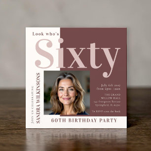 Modern Elegance Sixty Birthday  Invitation