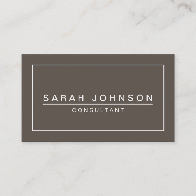 Modern Elegance Taupe Grey Business Card (Front)