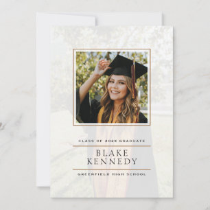 Modern Elegance Vellum Framed Grad Announcement